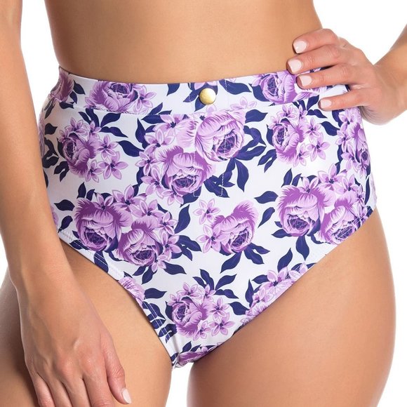Nicole Miller High Waisted Floral Swim Bottom - Picture 1 of 6